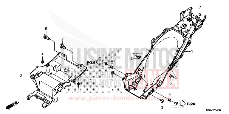 KOTFLUEGEL, HINTEN von NC750X "Meca" GLINT WAVE BLUE METALLIC (B197) von 2018